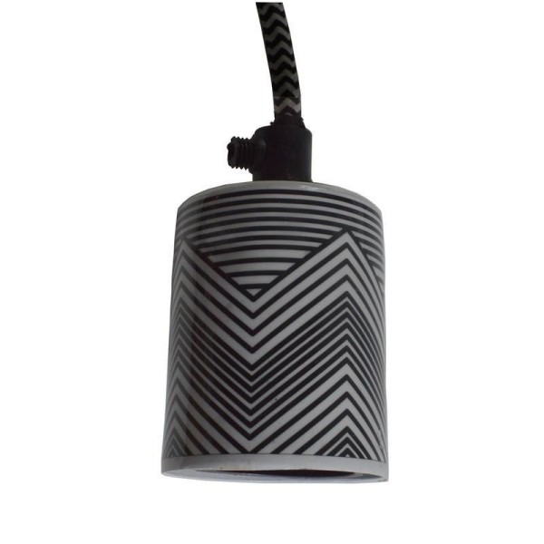 Suspension douille déco avec motif en forme de zig zag