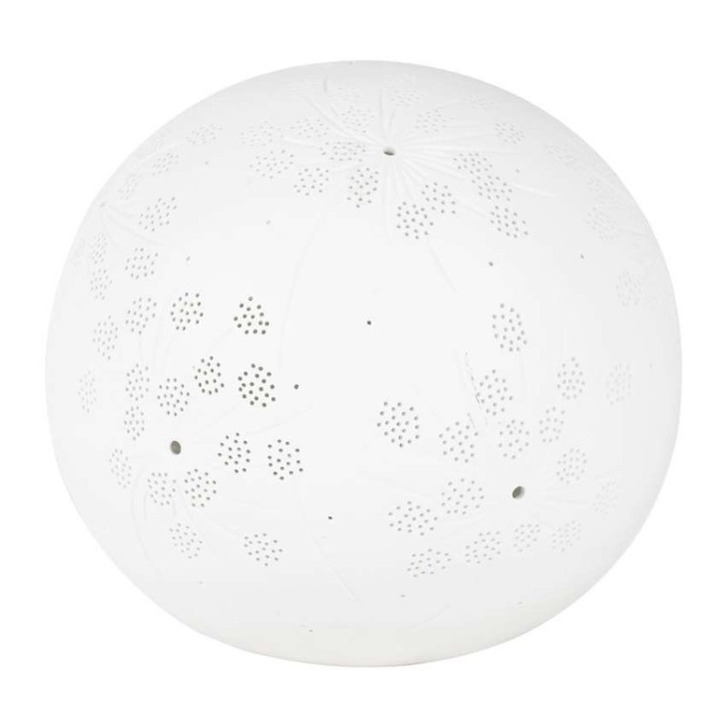 Lampe boule fleur blanc