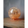 Lampe boule en verre mercurisé craquelé