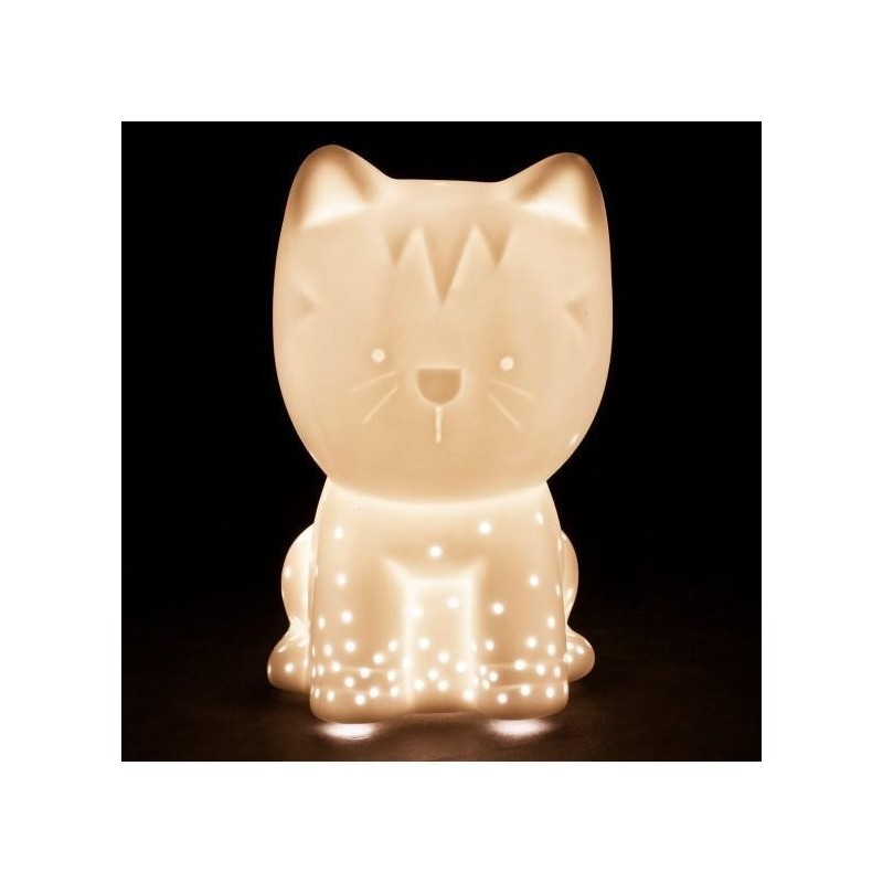 Lampe d'ambiance chaton blanc led