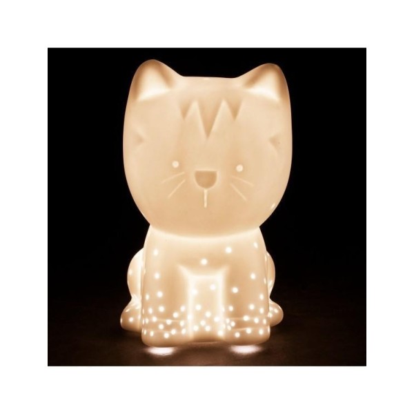 Lampe d'ambiance chaton blanc led