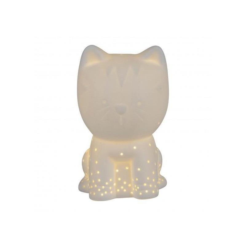 Lampe d'ambiance chaton blanc led