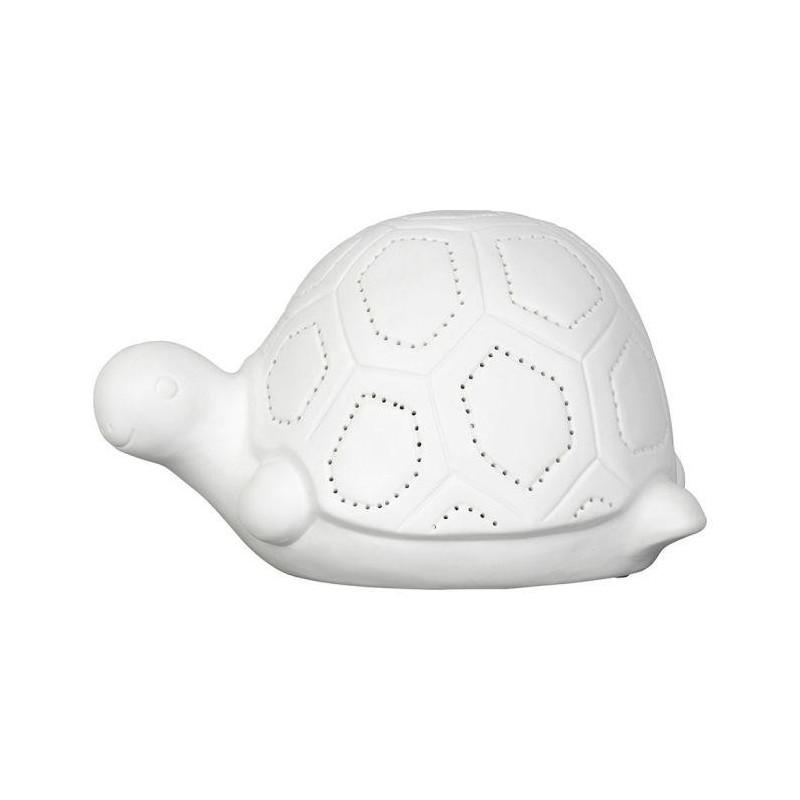 Lampe d'ambiance led tortue blanche en porcelaine