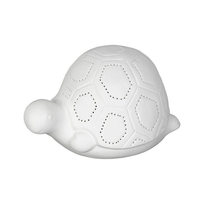 Lampe d'ambiance led tortue blanche en porcelaine