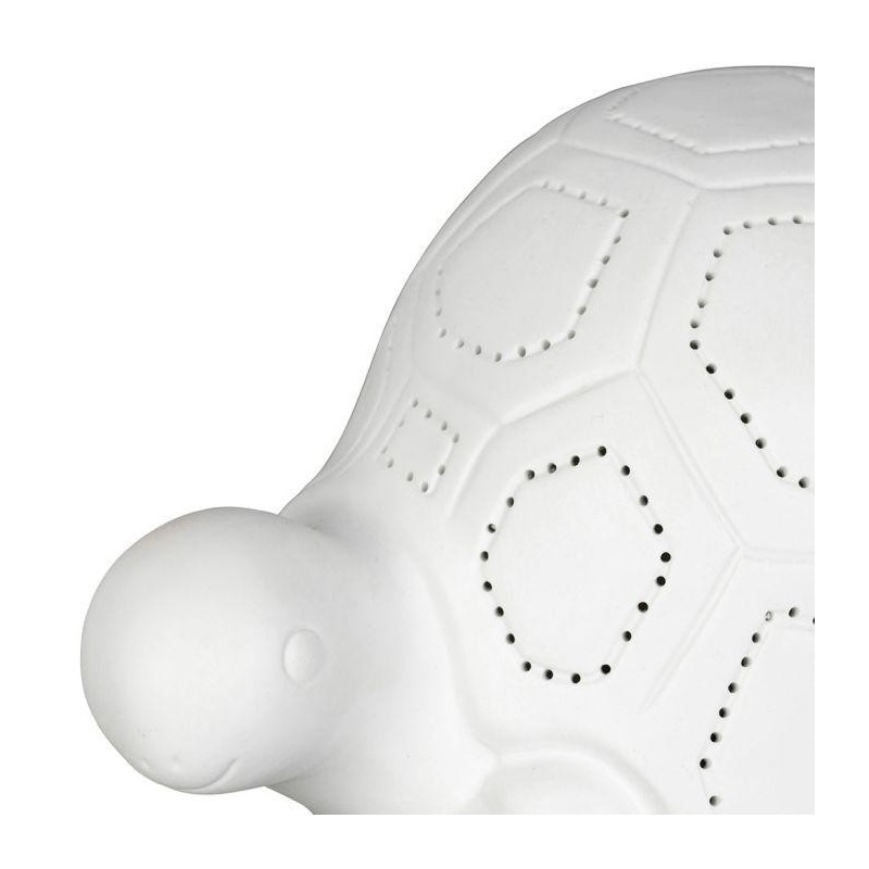 Lampe d'ambiance led tortue blanche en porcelaine