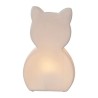 lampe d'ambiance à poser, en forme de chat en porcelaine blanche