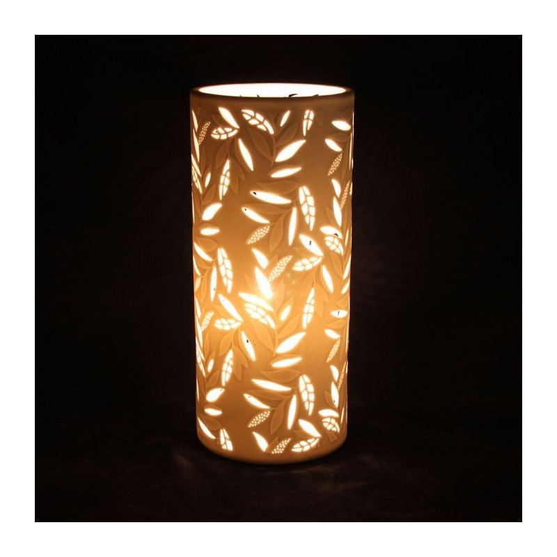 Lampe Exaltation blanche en porcelaine