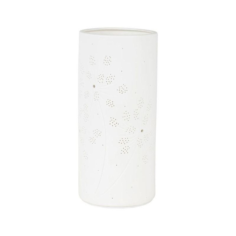 Lampe cylindre en porcelaine blanche