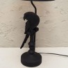 Lampe de bureau ou lampe de chevet avec son perroquet noir