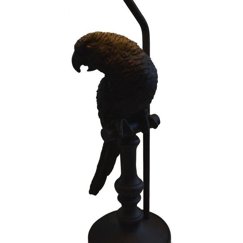 Lampe de bureau ou lampe de chevet avec son perroquet noir