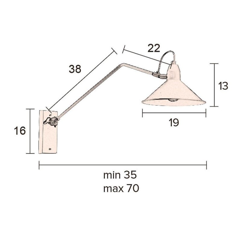 Applique PATT. Grande applique articulée orientable