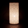 lampe d'ambiance cylindrique en porcelaine avec motifs orientaux