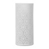 lampe d'ambiance cylindrique en porcelaine avec motifs orientaux