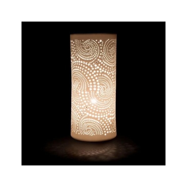 lampe d'ambiance cachemire en porcelaine blanche pour une lumière tamisée