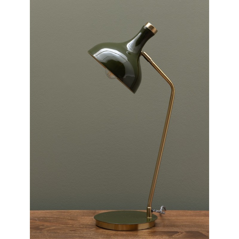 Lampe de bureau verte et dorée Olive