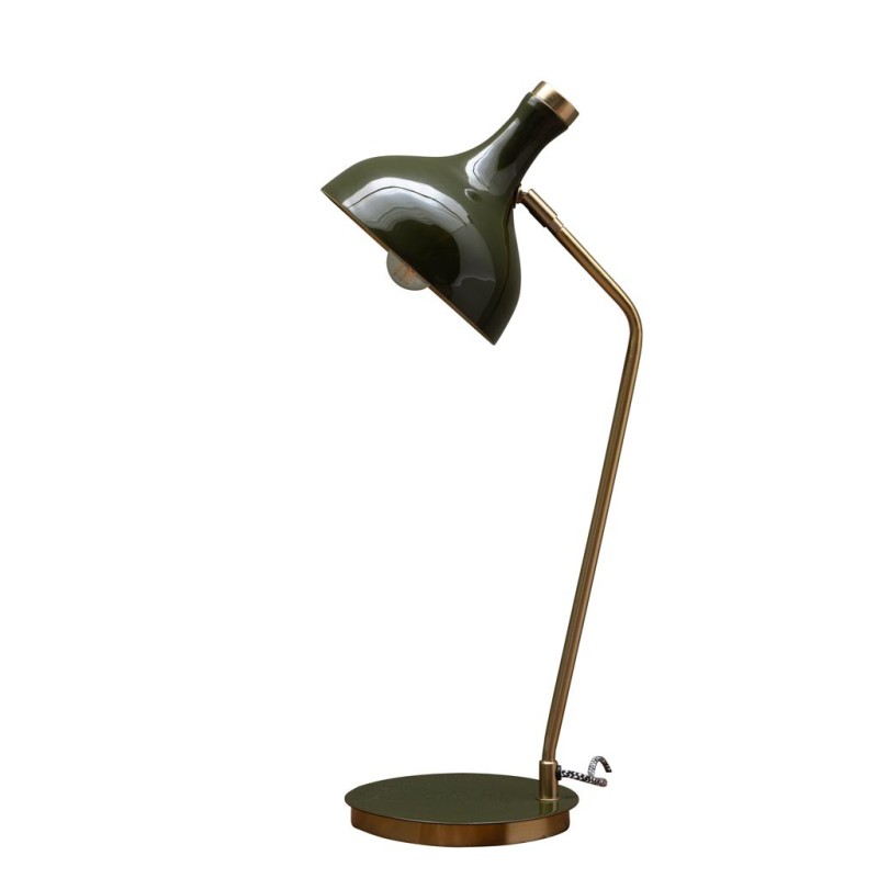 Lampe de bureau verte et dorée Olive