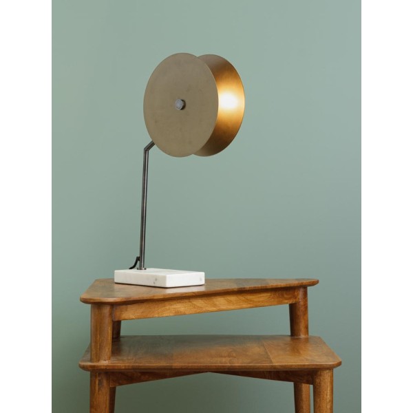 Lampe Disque d'or base marbre