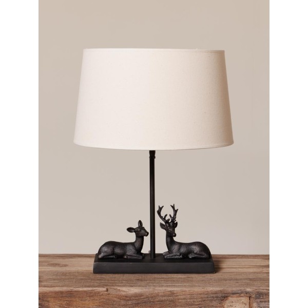 Lampe à poser cerf et biche couchés