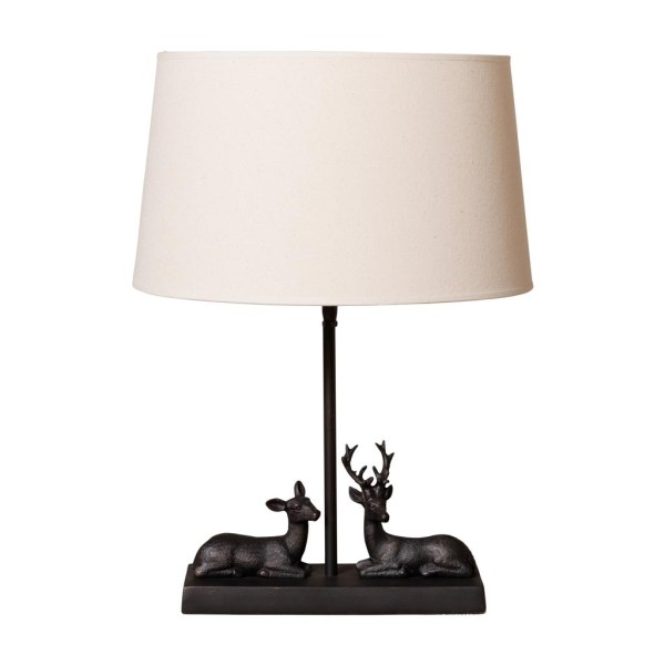 Lampe à poser cerf et biche couchés