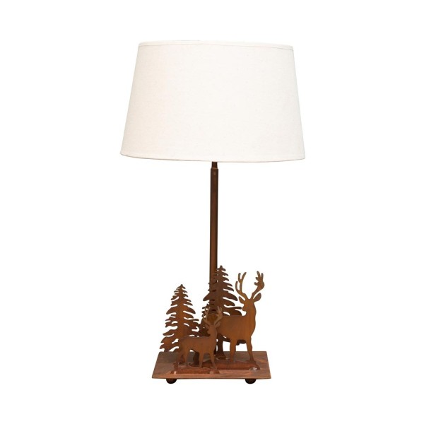 Lampe à poser cerf en fôret