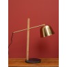 LAMPE de bureau bois et laiton