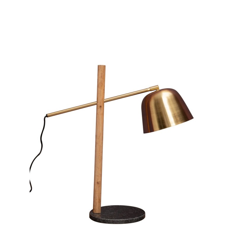 LAMPE de bureau bois et laiton