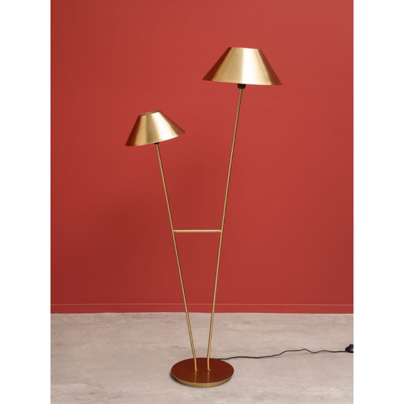 Lampadaire Chapeau Doré