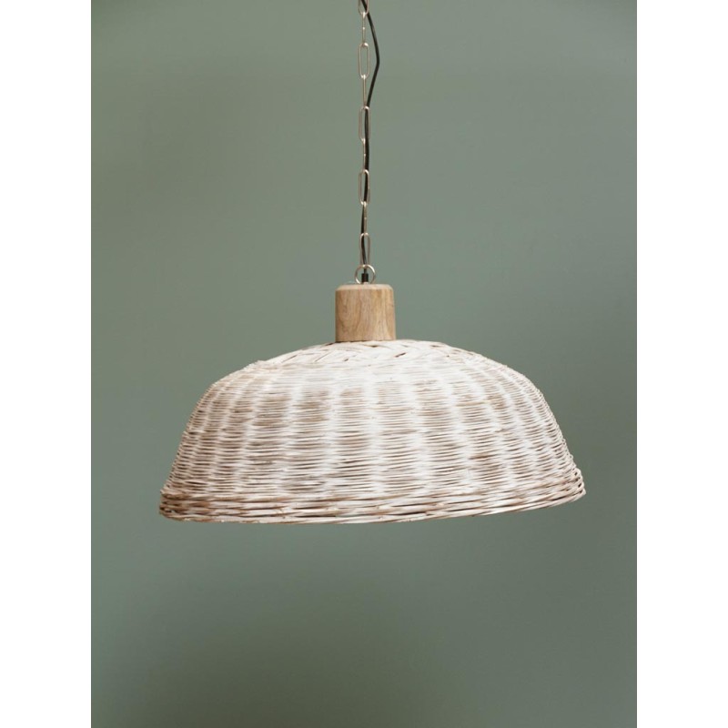 SUSPENSION rotin blanchi Shabby