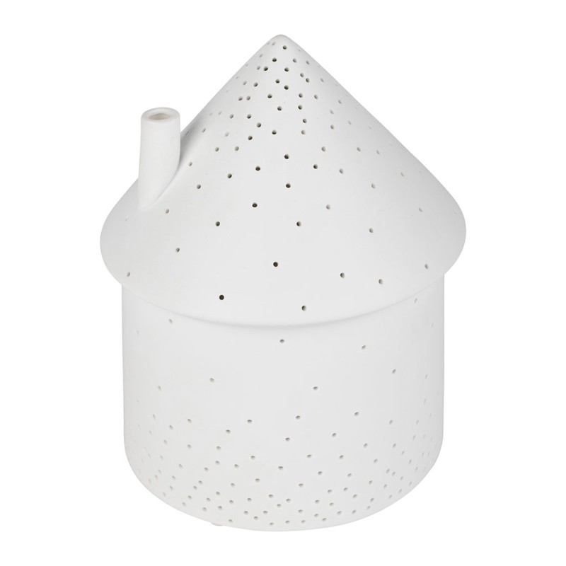 LAMPE LED MAISON BLANC D13XH17CM PORCELAINE