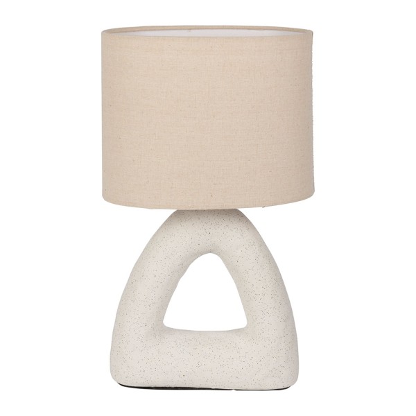 LAMPE ARTY BLANC+ECRU 23X13XH38CM CERAMIQUE+COTON