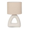 LAMPE ARTY BLANC+ECRU 23X13XH38CM CERAMIQUE+COTON