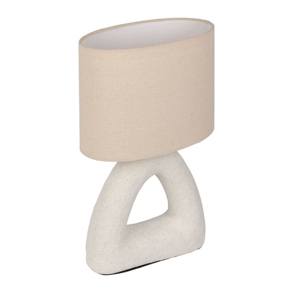 LAMPE ARTY BLANC+ECRU 23X13XH38CM CERAMIQUE+COTON