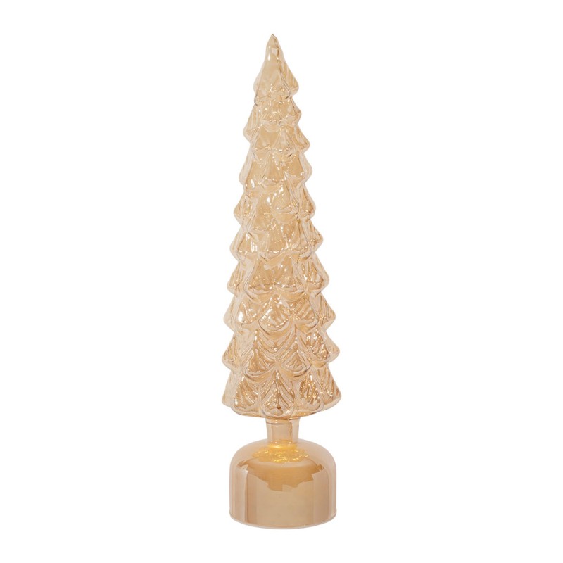 DECO LED TOURNANTE SAPIN YELI AMBRE D9.5XH35CM