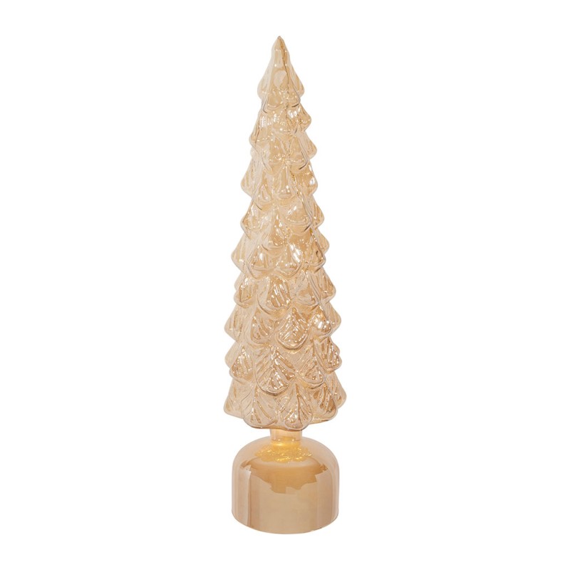 DECO LED TOURNANTE SAPIN YELI AMBRE D9.5XH35CM