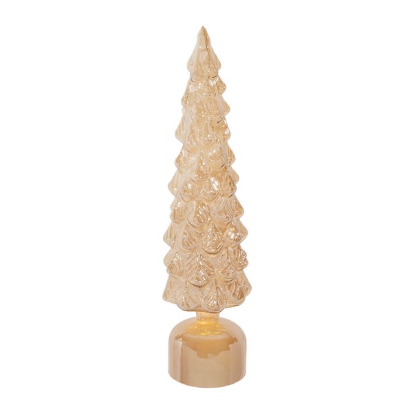 DECO LED TOURNANTE SAPIN YELI AMBRE D9.5XH35CM