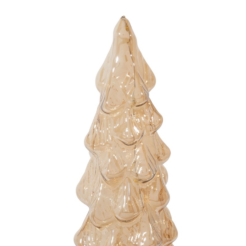 DECO LED TOURNANTE SAPIN YELI AMBRE D9.5XH35CM