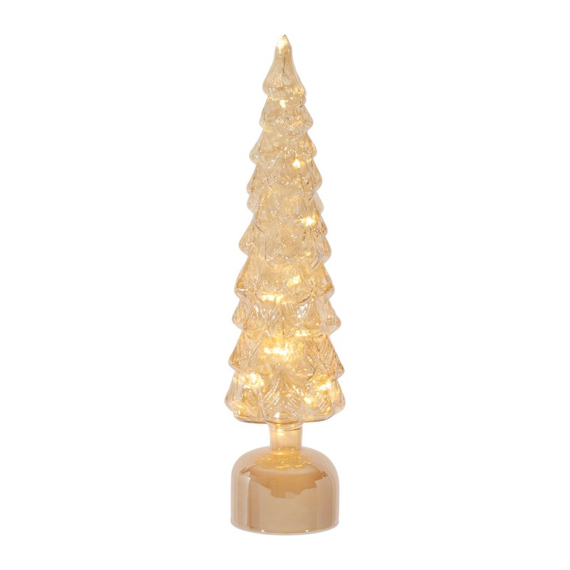 DECO LED TOURNANTE SAPIN YELI AMBRE D9.5XH35CM