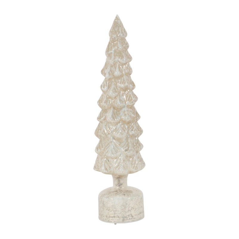 DECO LED TOURNANTE SAPIN YELI BLANC D9.5XH35CM