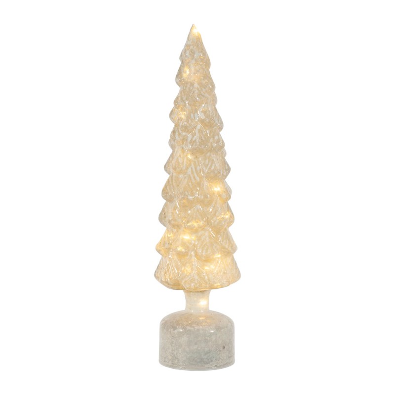 DECO LED TOURNANTE SAPIN YELI BLANC D9.5XH35CM