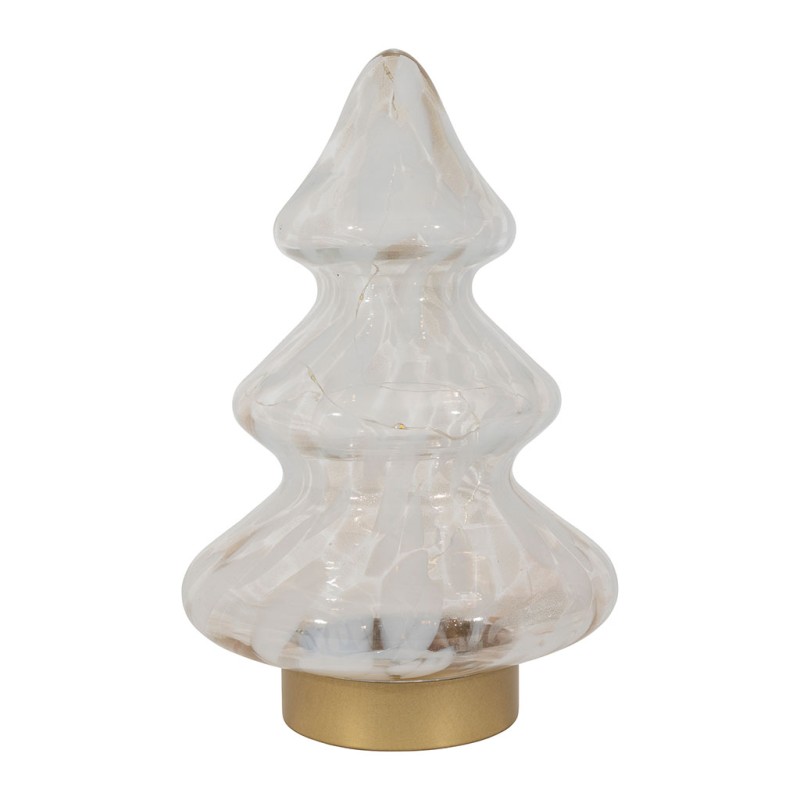 DECO LED SAPIN AIGUIPI BLANC+DORE D18.5XH28.5CM