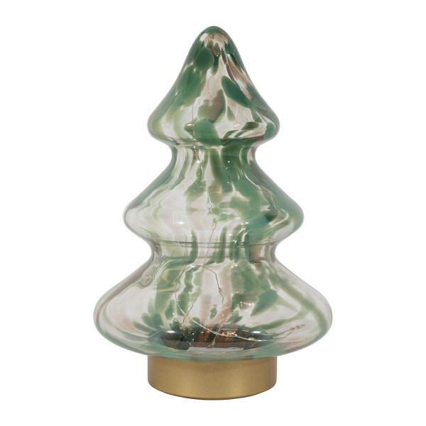 DECO LED SAPIN AIGUIPI VERT+DORE D18.5XH28.5CM