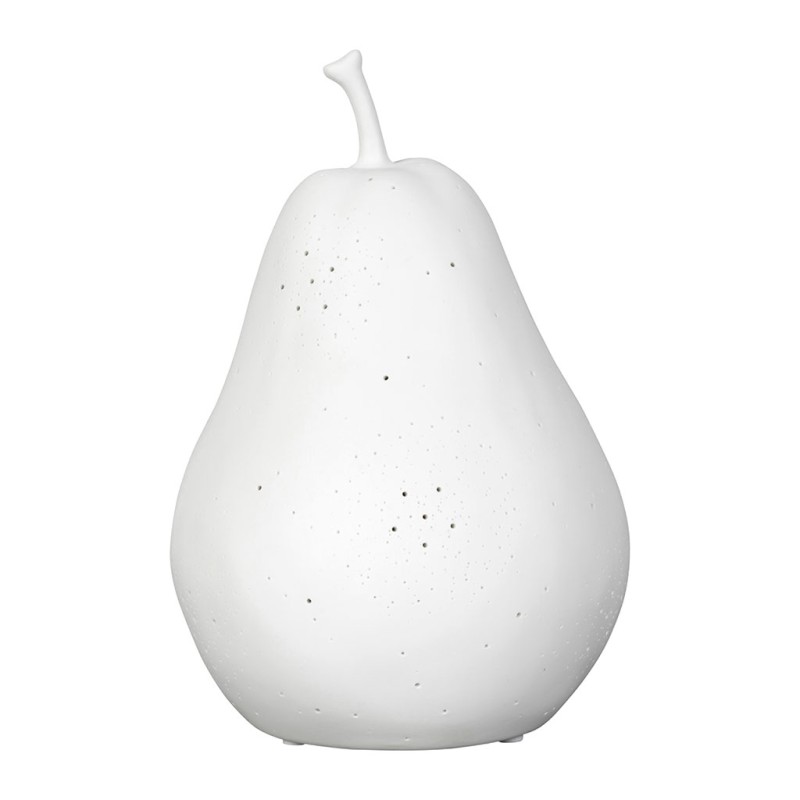 LAMPE LED POIRE BLANC D17XH24CM PORCELAINE