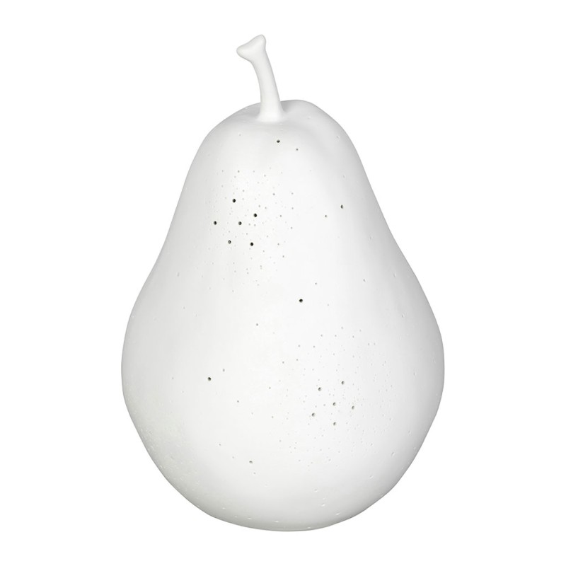 LAMPE LED POIRE BLANC D17XH24CM PORCELAINE