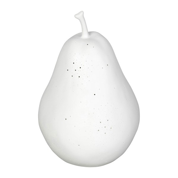 LAMPE LED POIRE BLANC D17XH24CM PORCELAINE