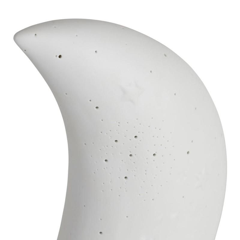 LAMPE LED LUNA BLANC 16X10XH26CM-3XAAA PORCELAINE