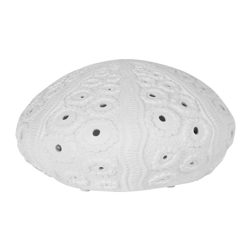 LAMPE GALET BLANC D24X12CM PORCELAINE