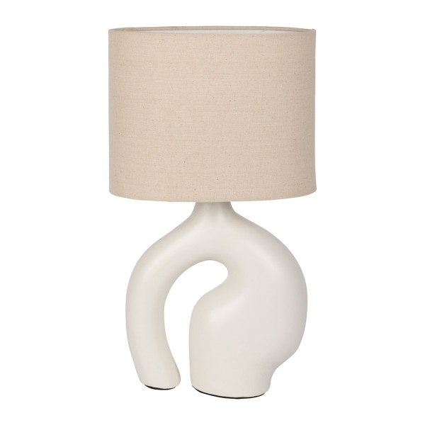 LAMPE ARTY ECRU 23X13XH40CM CERAMIQUE+COTON