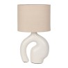 LAMPE ARTY ECRU 23X13XH40CM CERAMIQUE+COTON