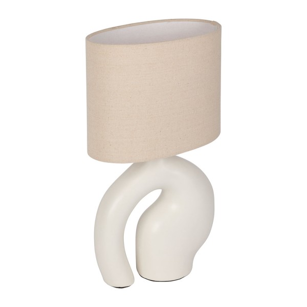 LAMPE ARTY ECRU 23X13XH40CM CERAMIQUE+COTON