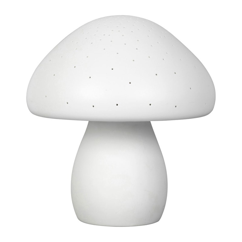 LAMPE LED CHAMPIGNON BLANC D20XH22CM PORCELAINE